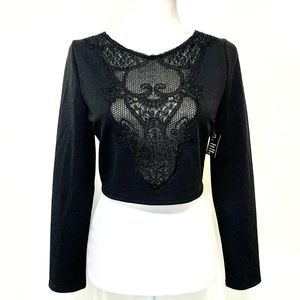 NWT Express Black Lace Top